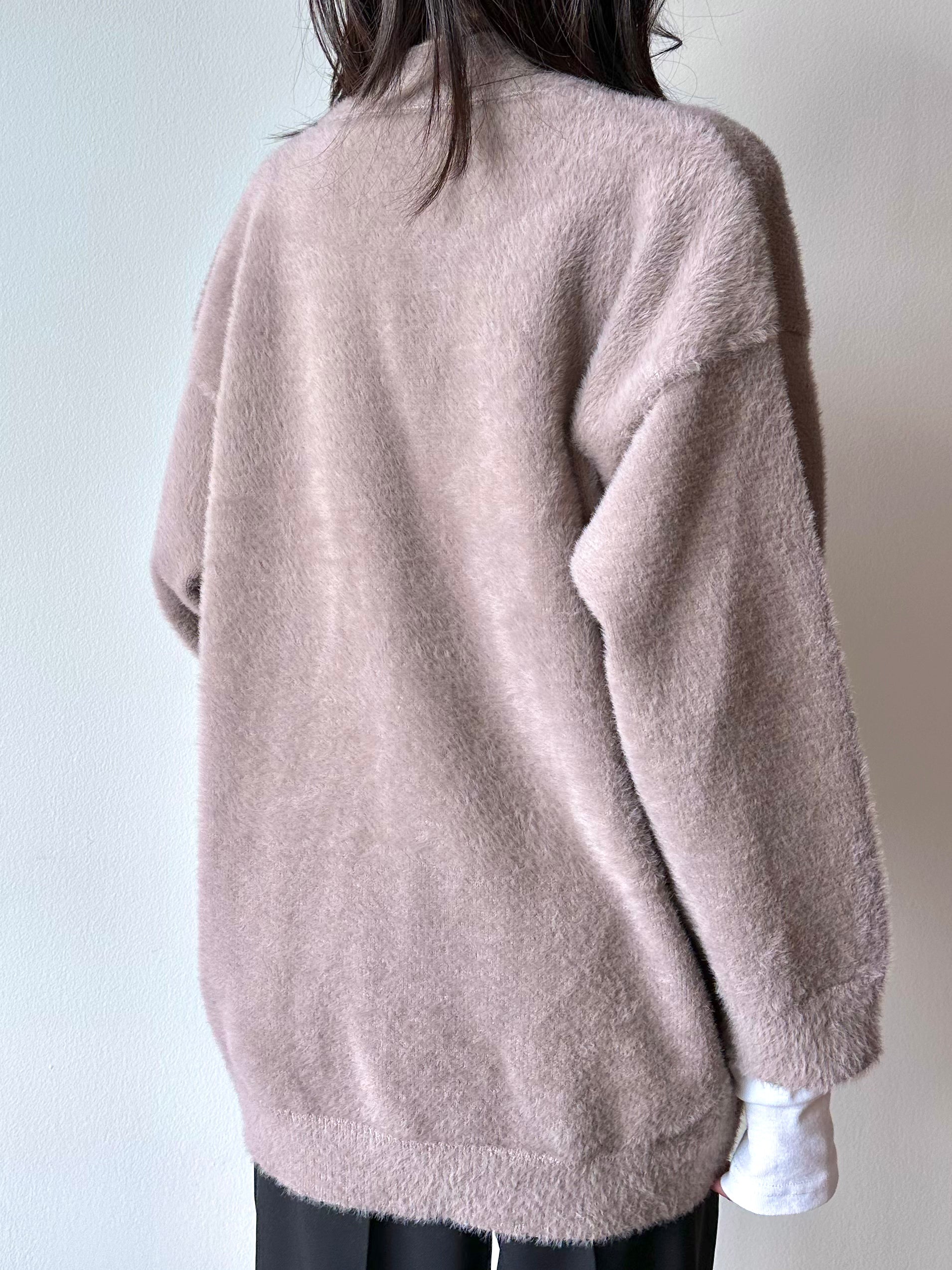 Oversized Fuzzy Button Cardigan
