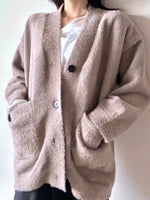 Load image into Gallery viewer, Oversized Fuzzy Button Cardigan
