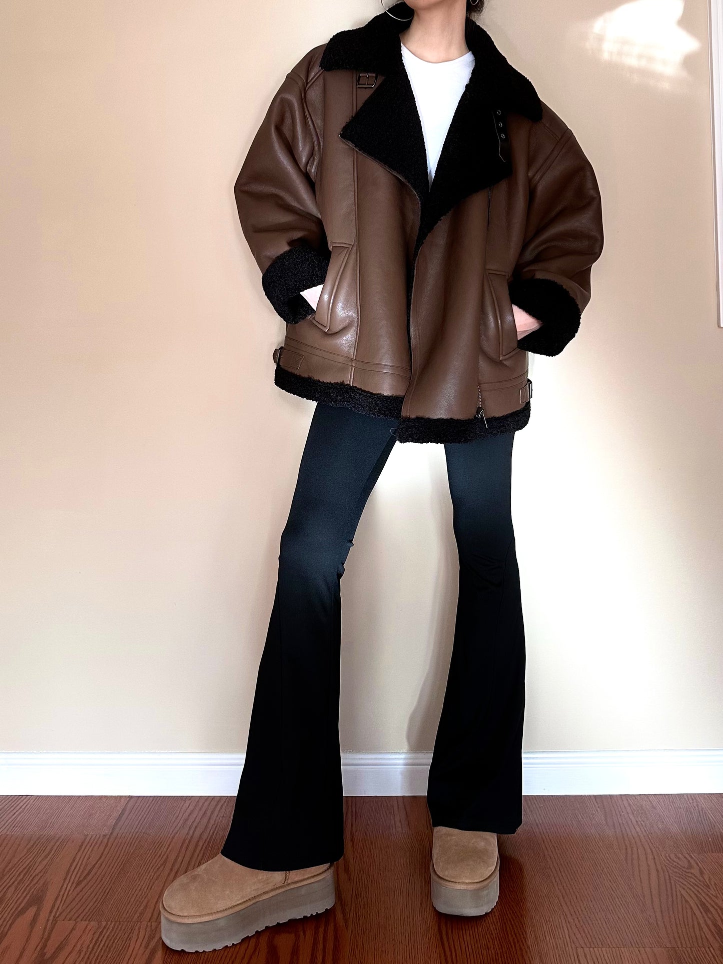 Chic Shearling Biker Jacket