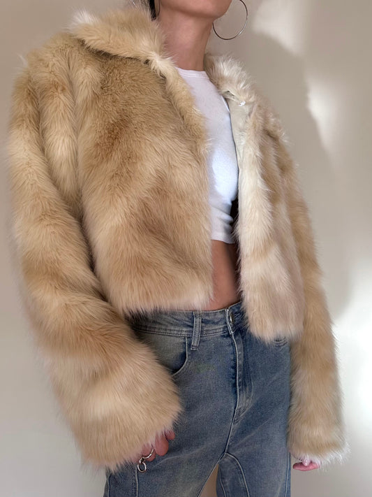 Detachable Short Faux-Fur Coat