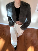 Load image into Gallery viewer, Cropped Faux-Fur Coat
