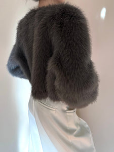 Cropped Faux-Fur Coat
