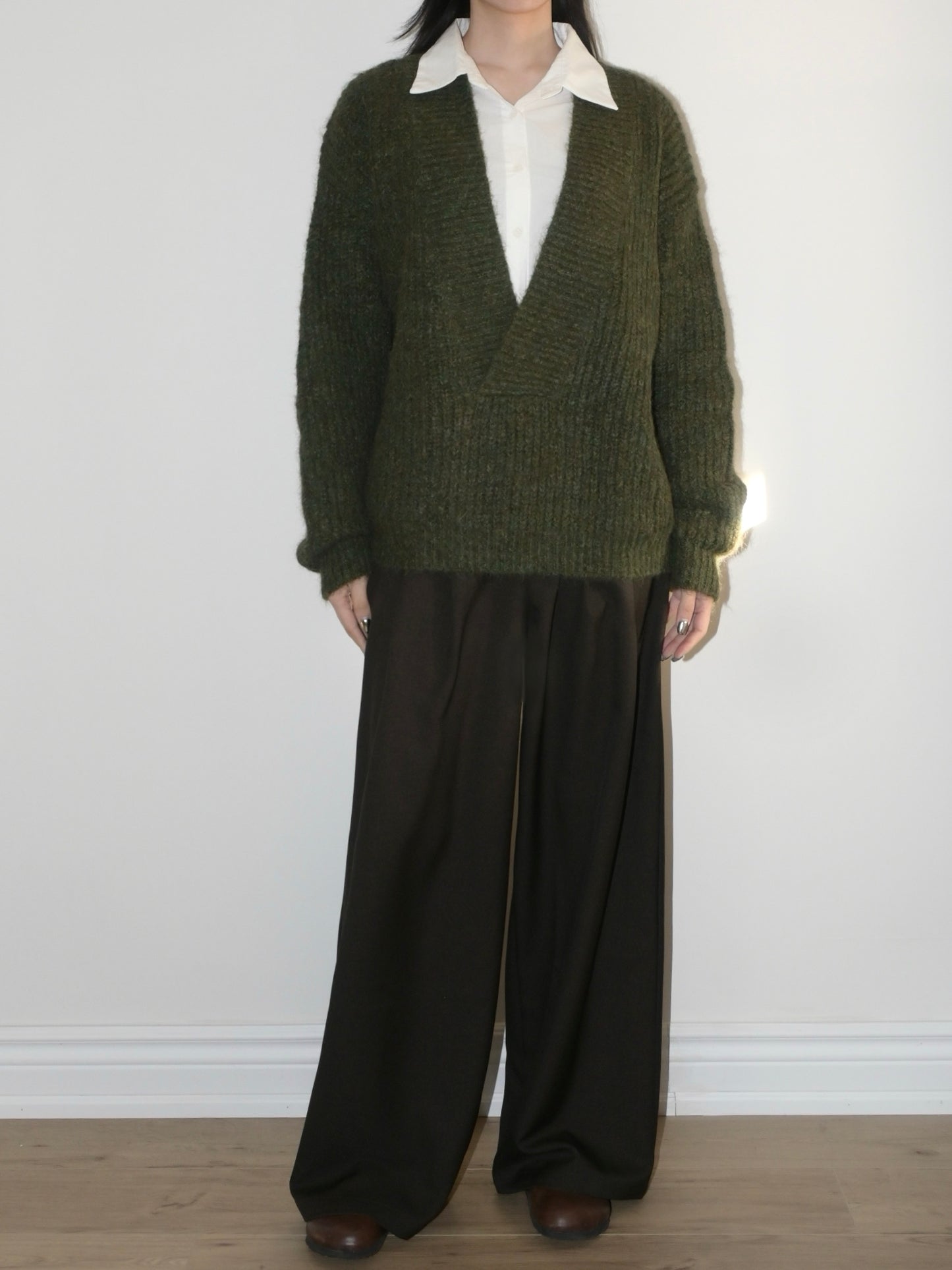 V-Neck Alpaca Sweater