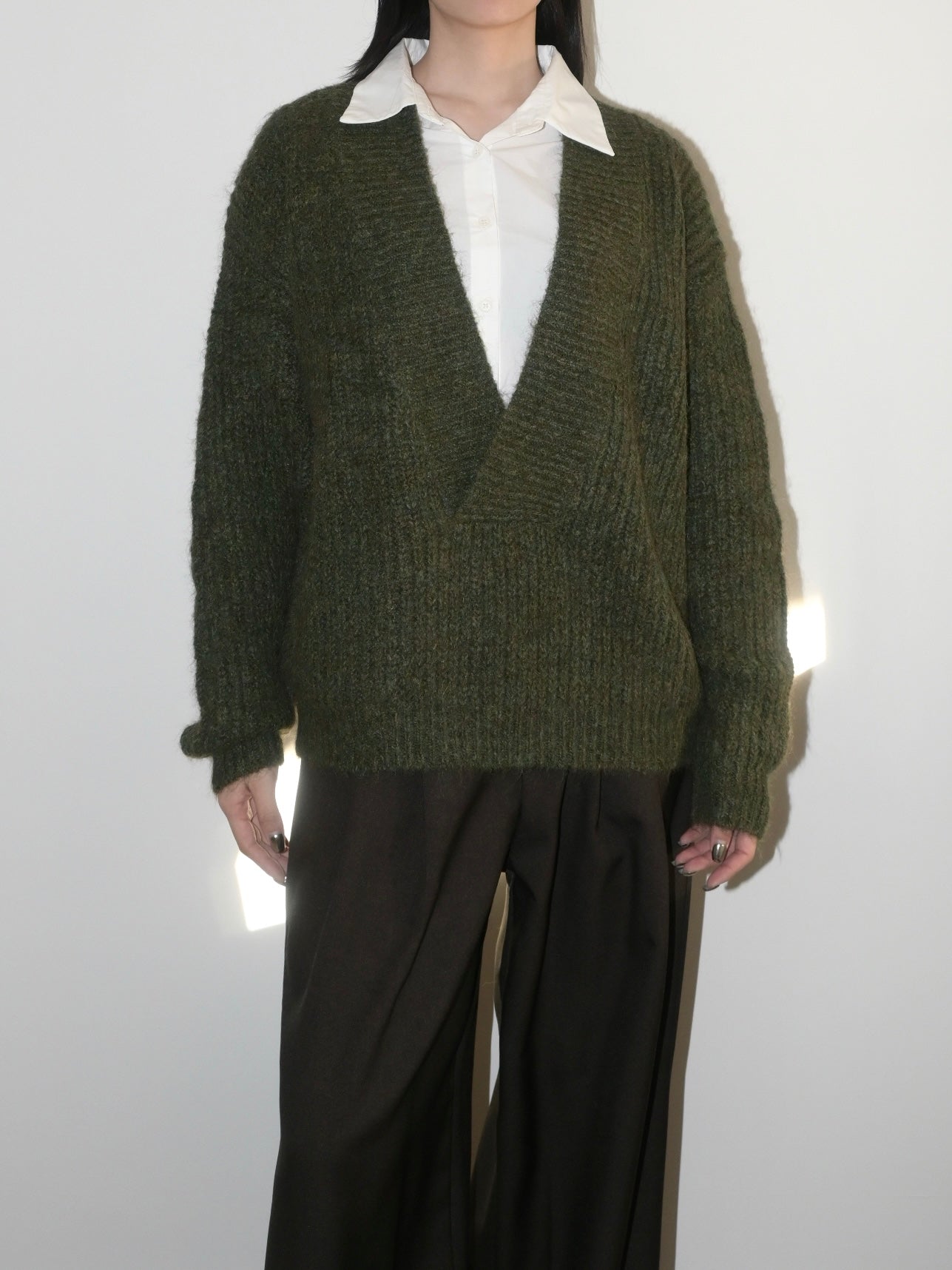 V-Neck Alpaca Sweater