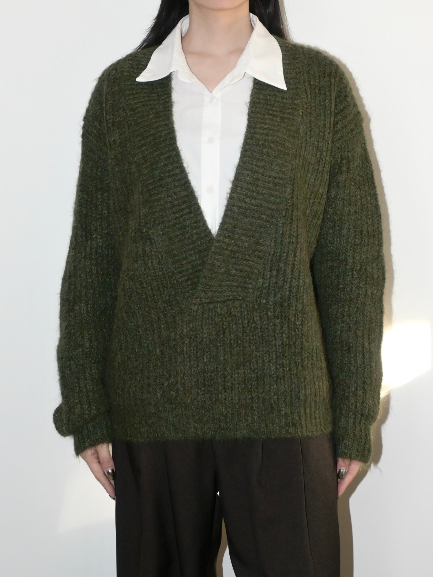 V-Neck Alpaca Sweater