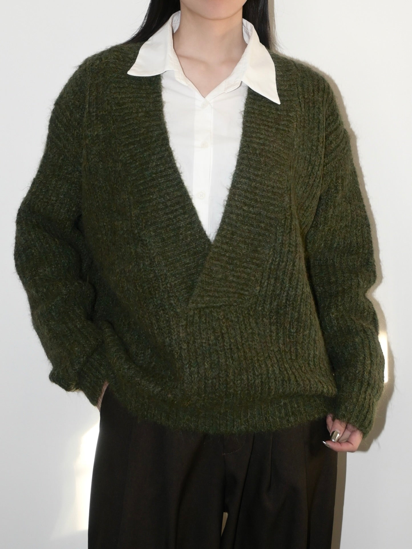 V-Neck Alpaca Sweater