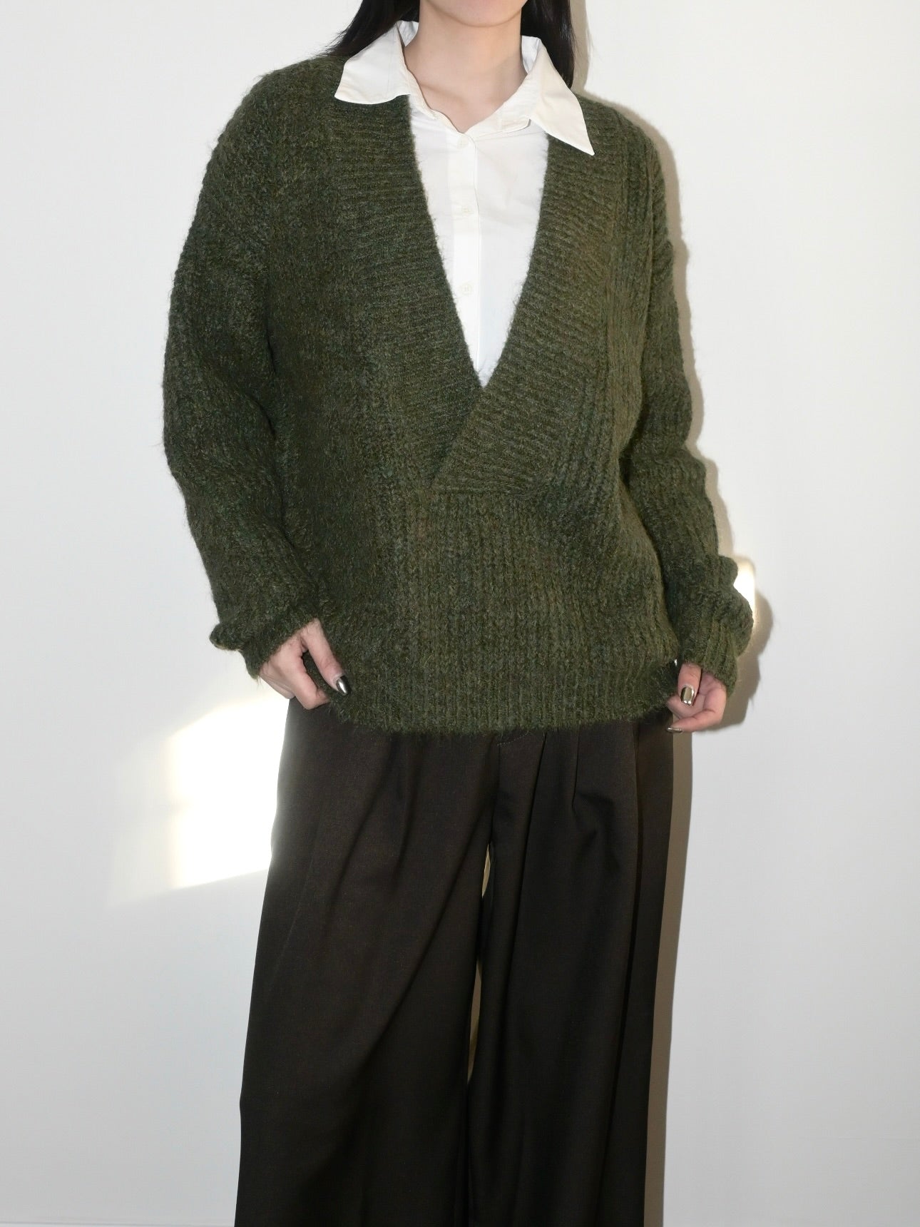 V-Neck Alpaca Sweater