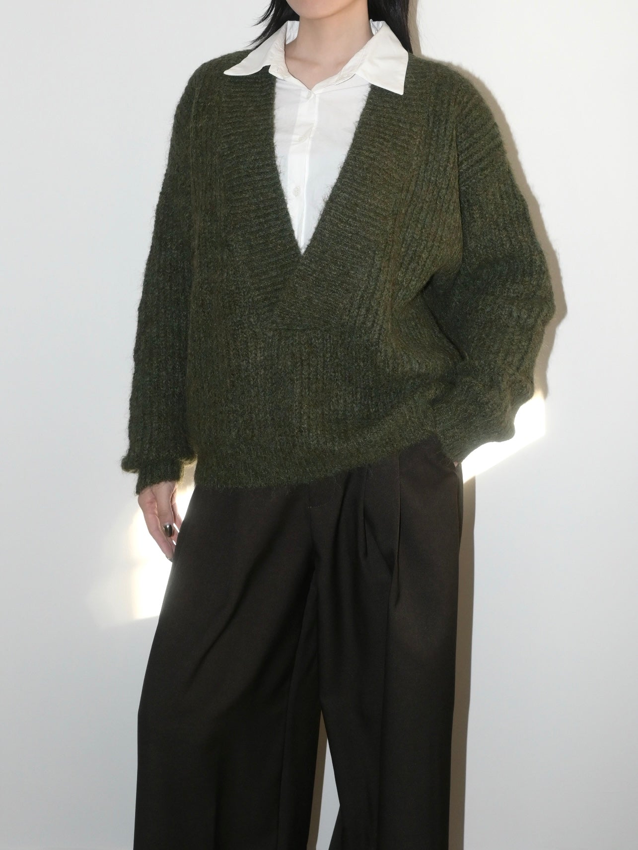 V-Neck Alpaca Sweater