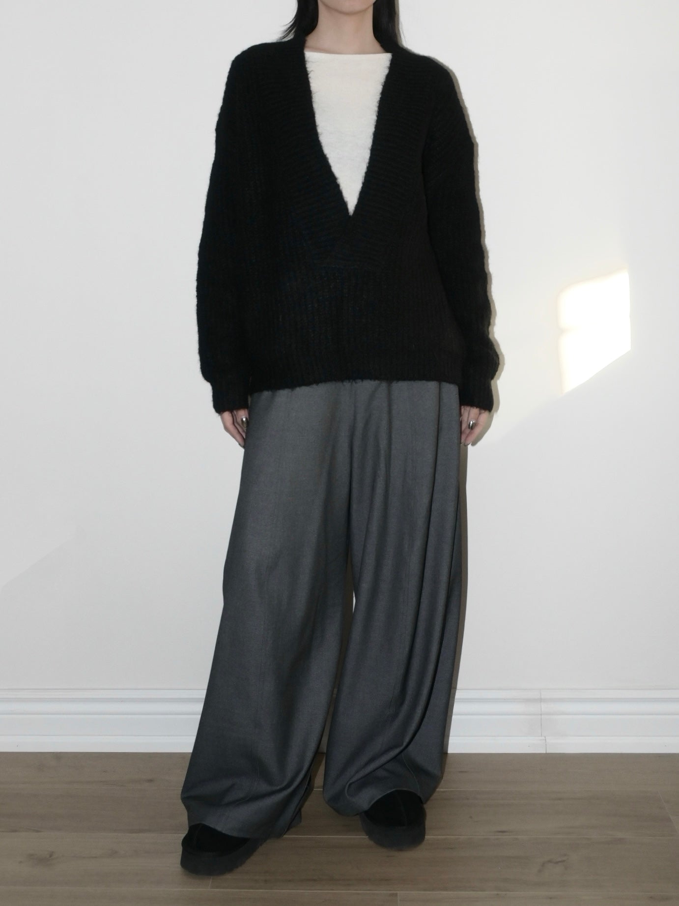 V-Neck Alpaca Sweater