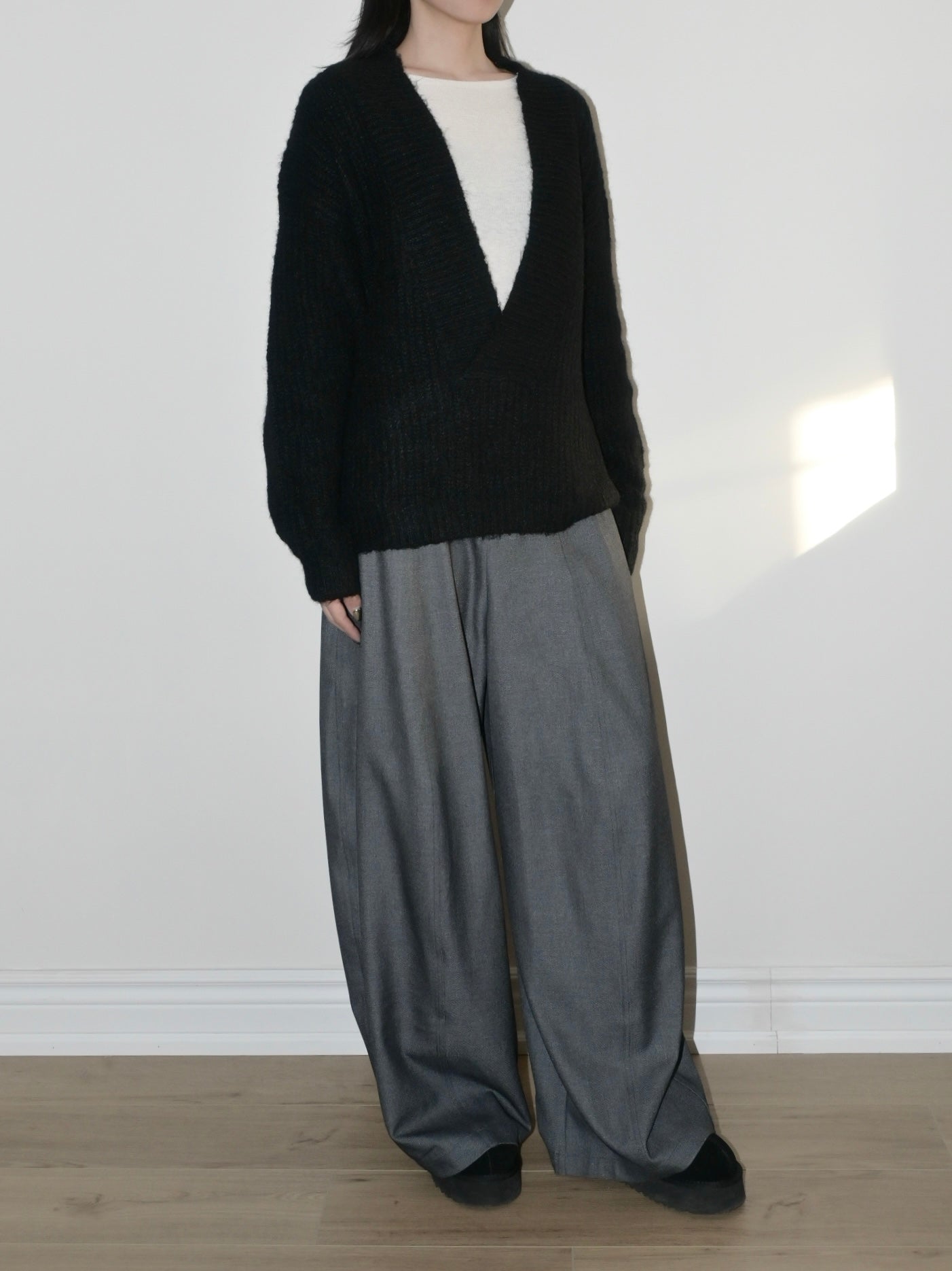 V-Neck Alpaca Sweater