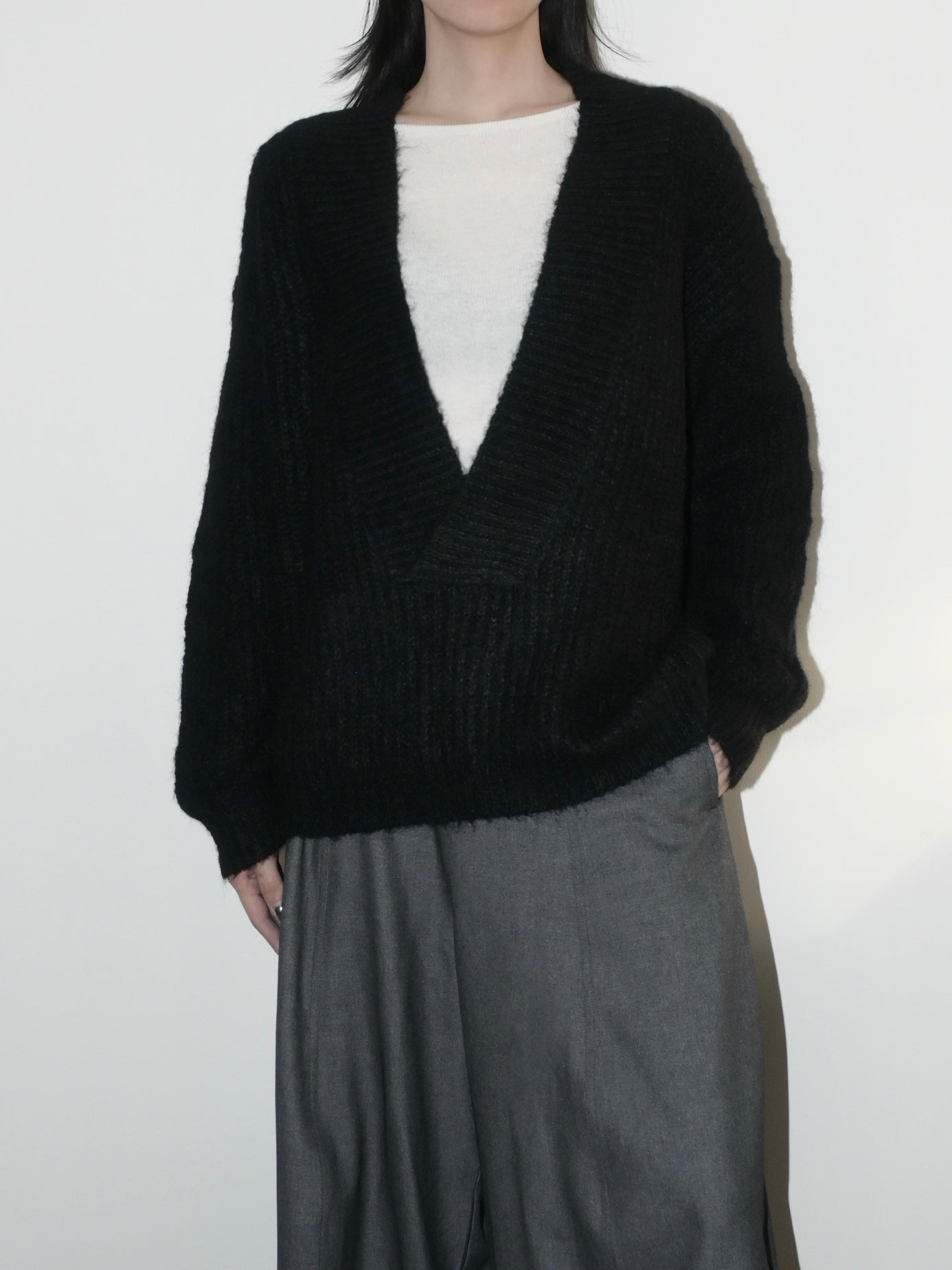 V-Neck Alpaca Sweater