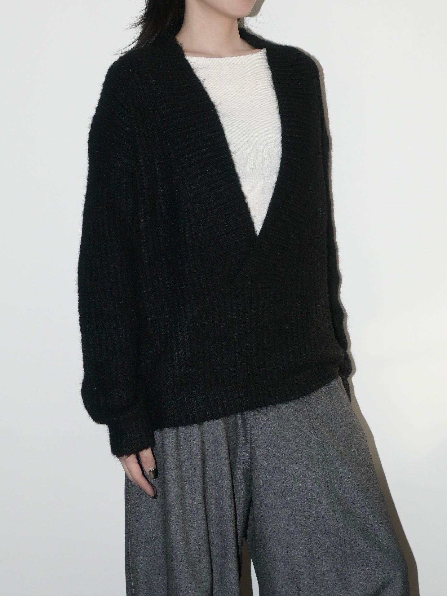 V-Neck Alpaca Sweater