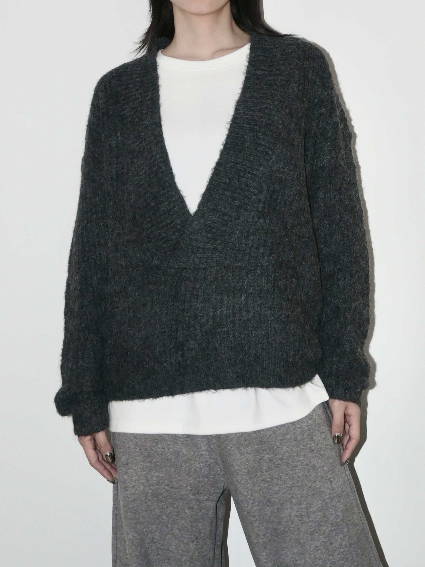 V-Neck Alpaca Sweater