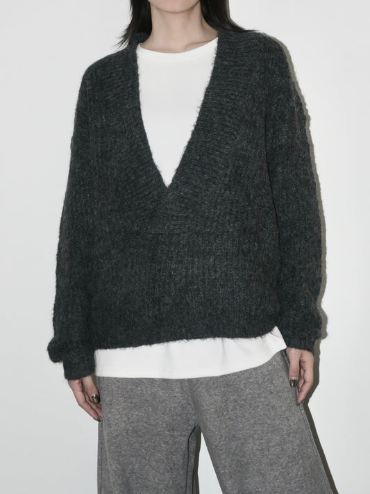 V-Neck Alpaca Sweater