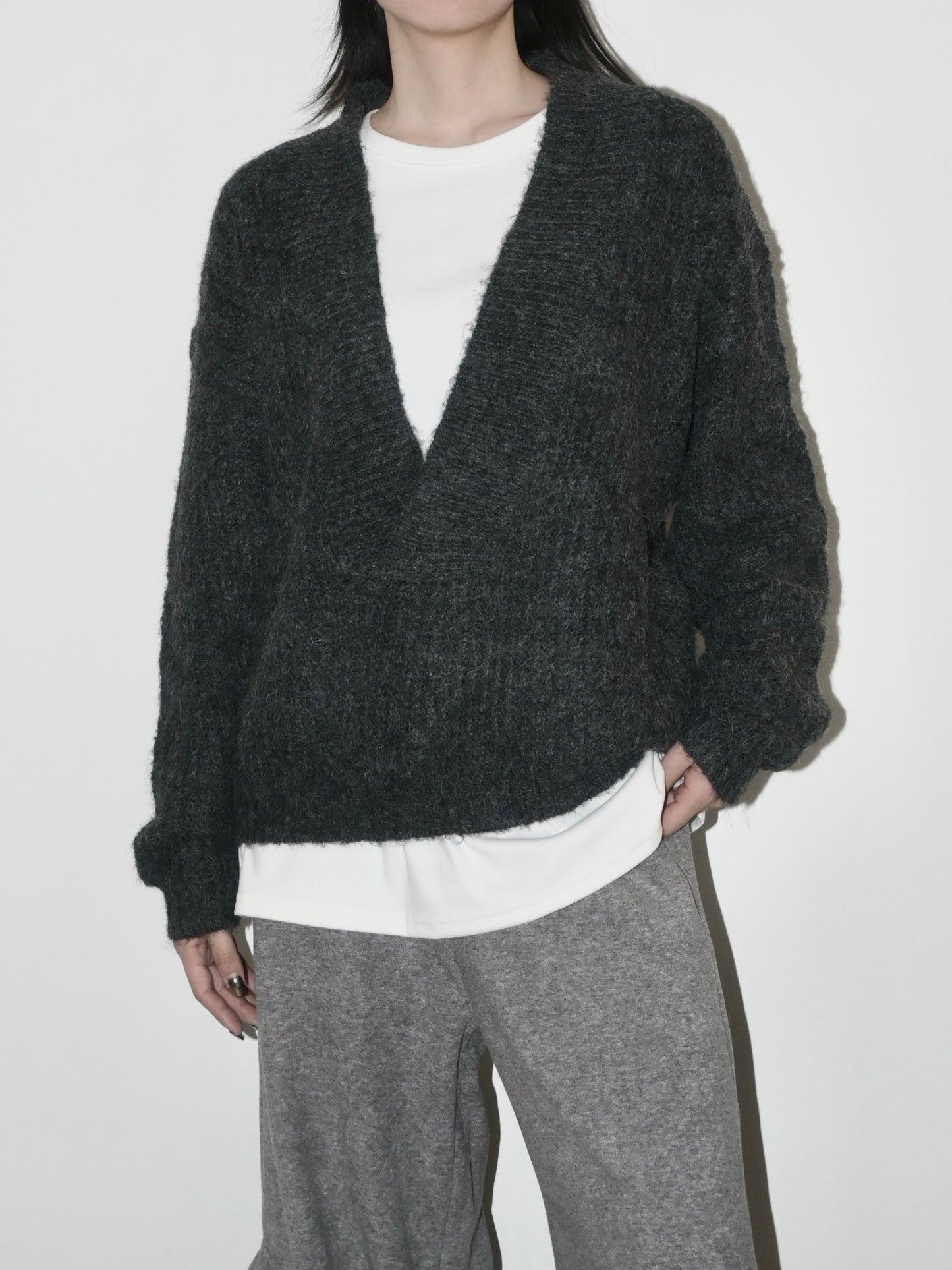 V-Neck Alpaca Sweater