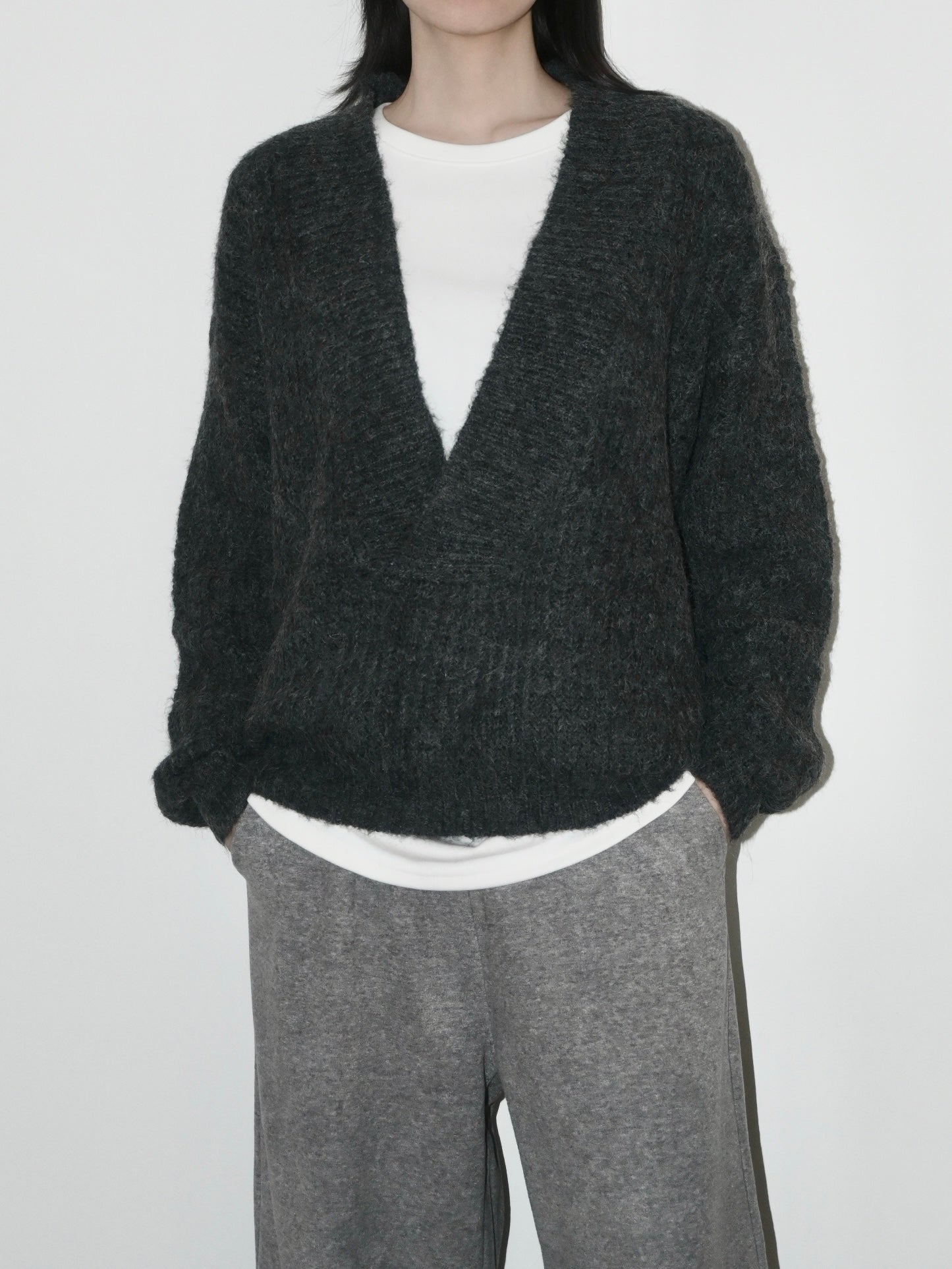 V-Neck Alpaca Sweater