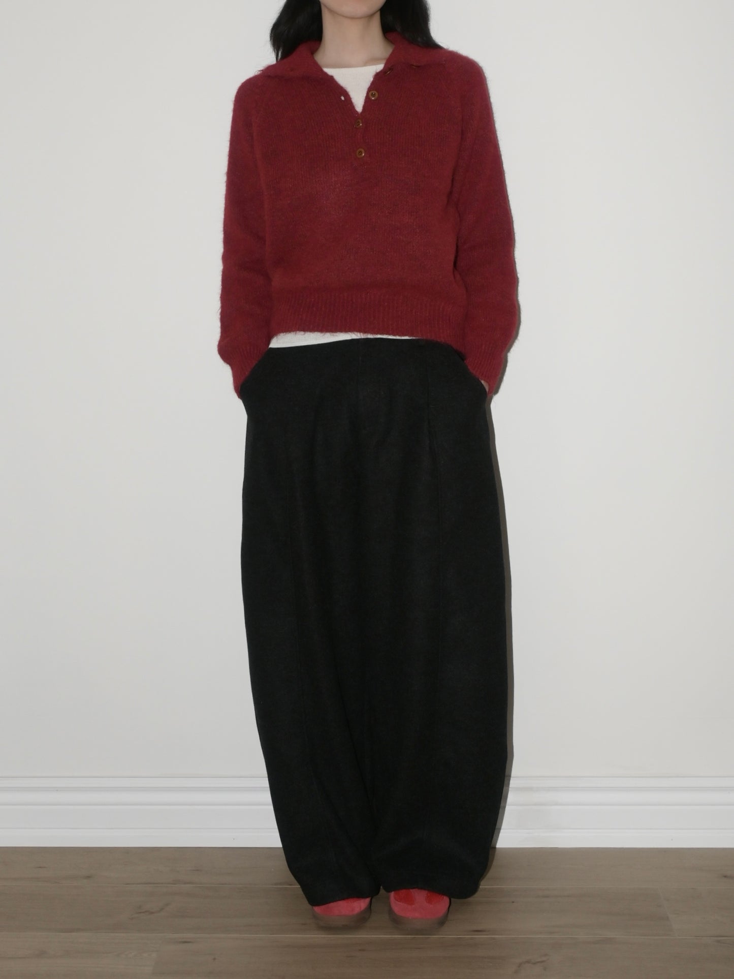 Wool Half-button Sweater