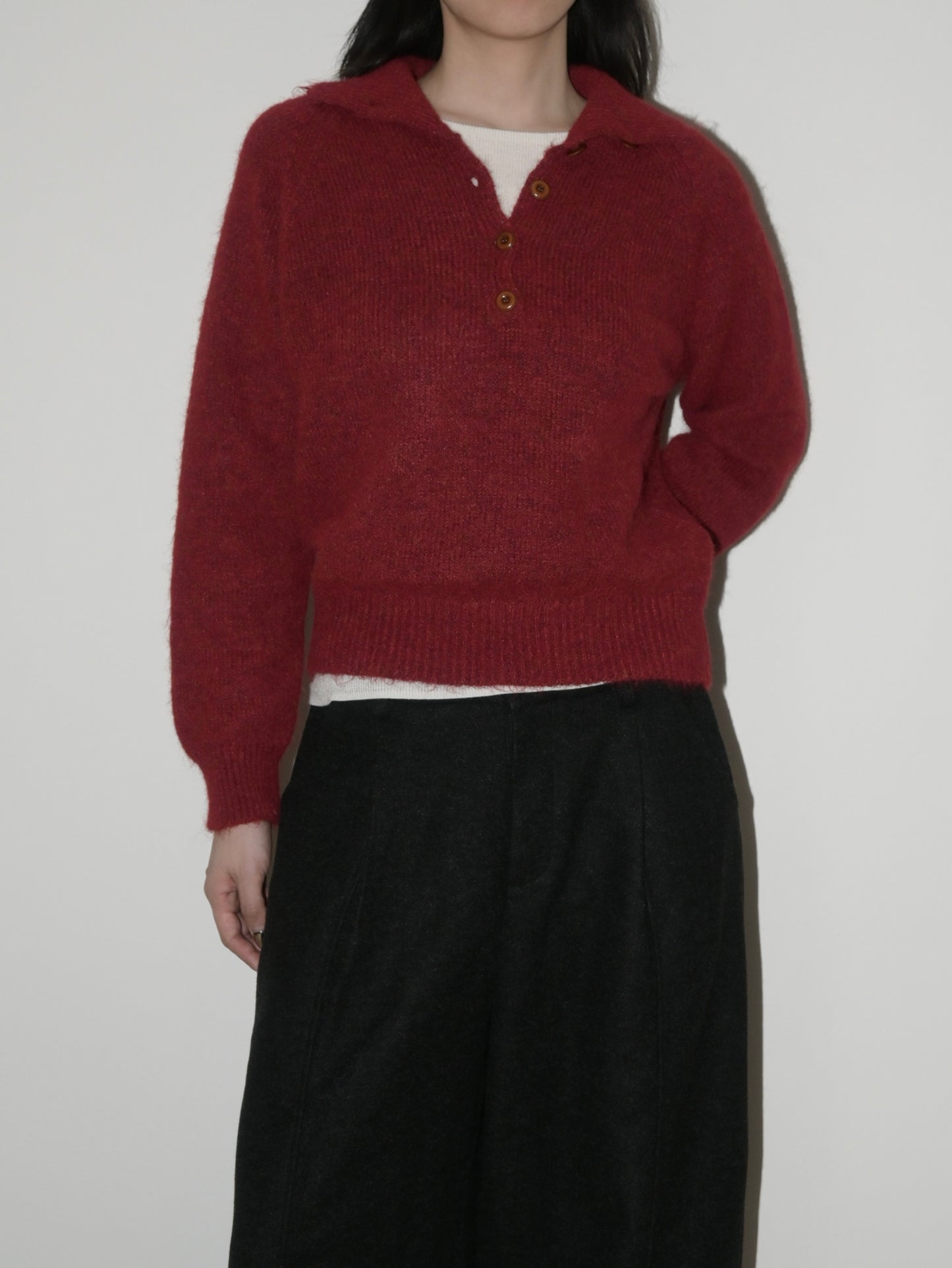 Wool Half-button Sweater