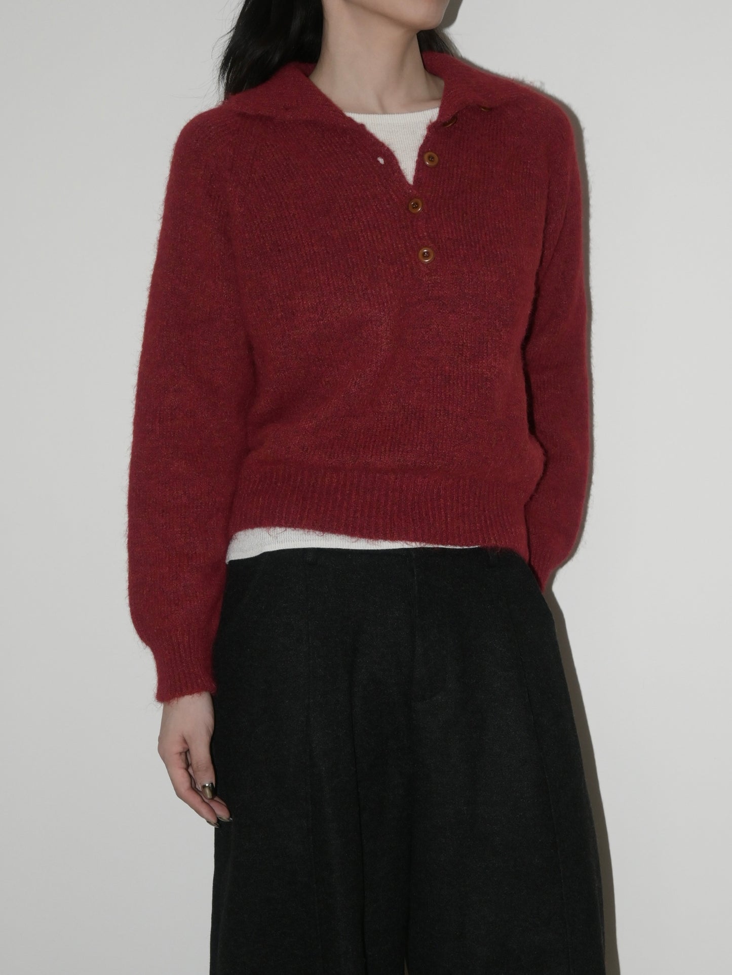 Wool Half-button Sweater