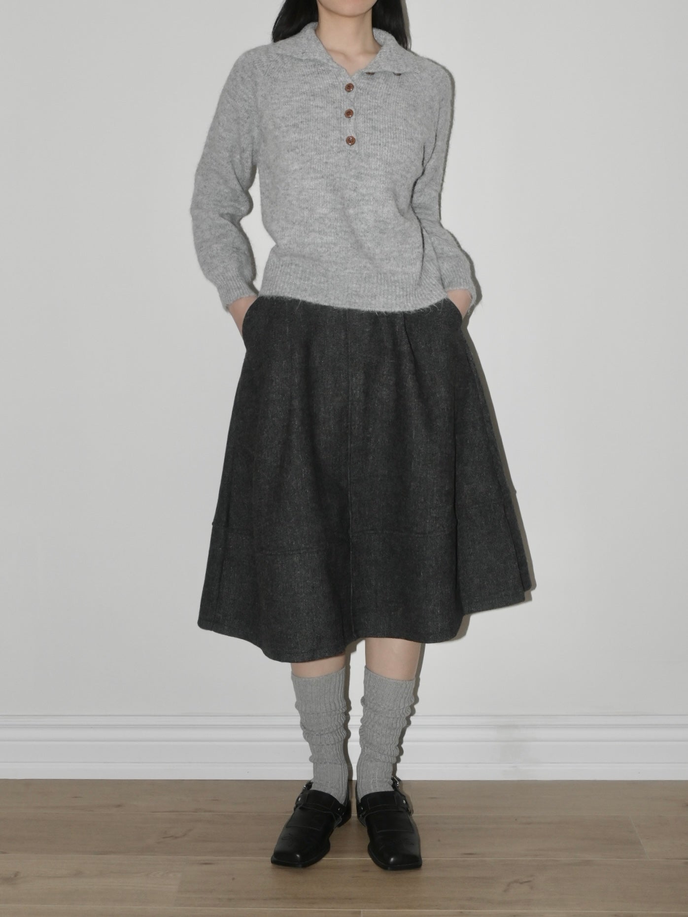 Wool Half-button Sweater