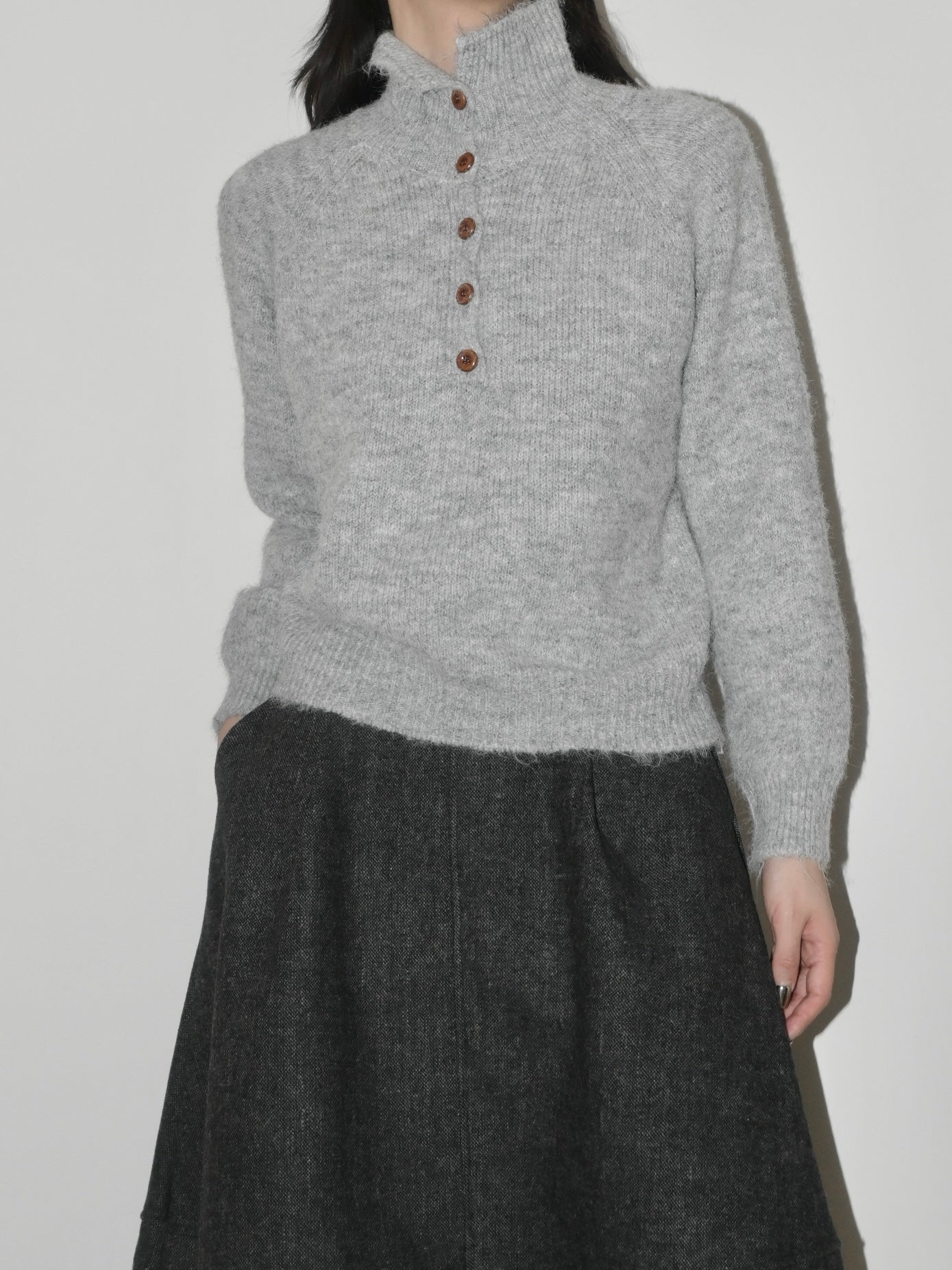 Wool Half-button Sweater