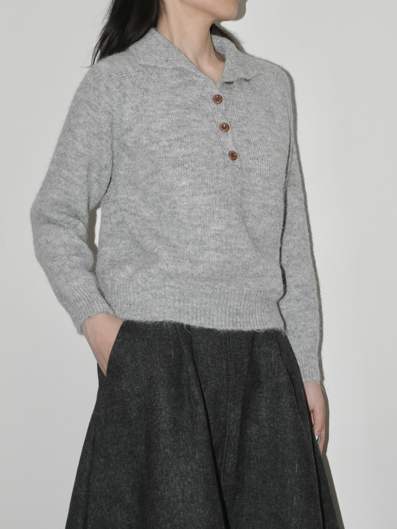 Wool Half-button Sweater