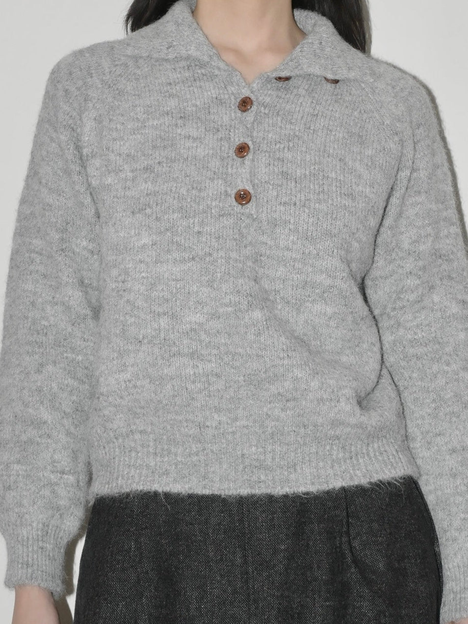 Wool Half-button Sweater