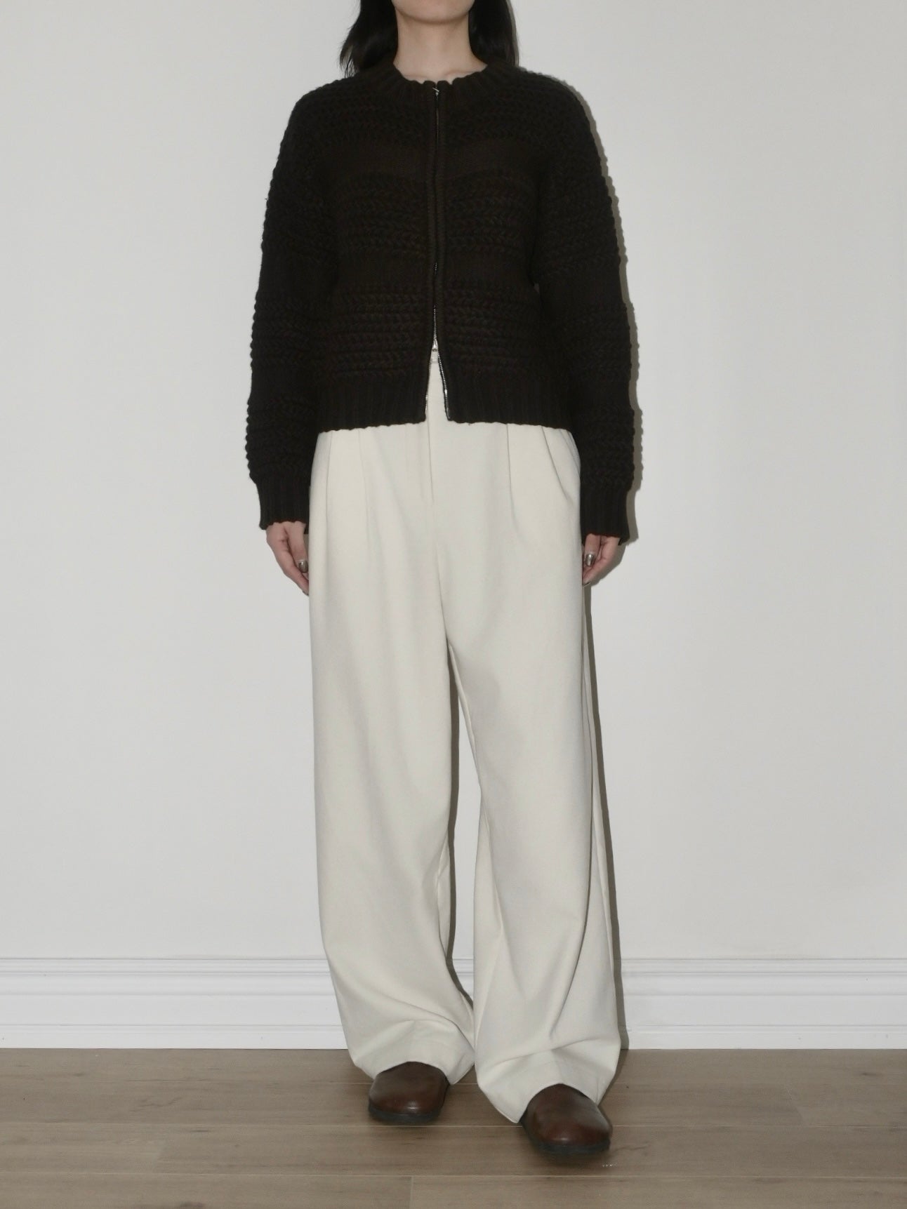 Pleated Trouser in White