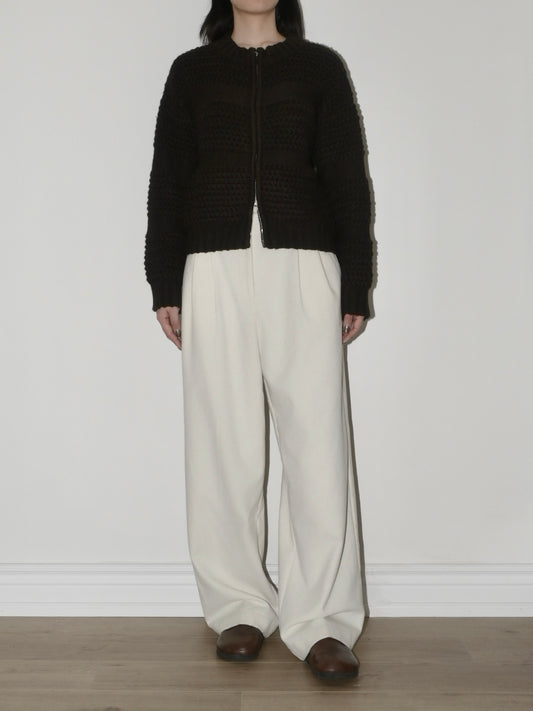 Pleated Trouser in White