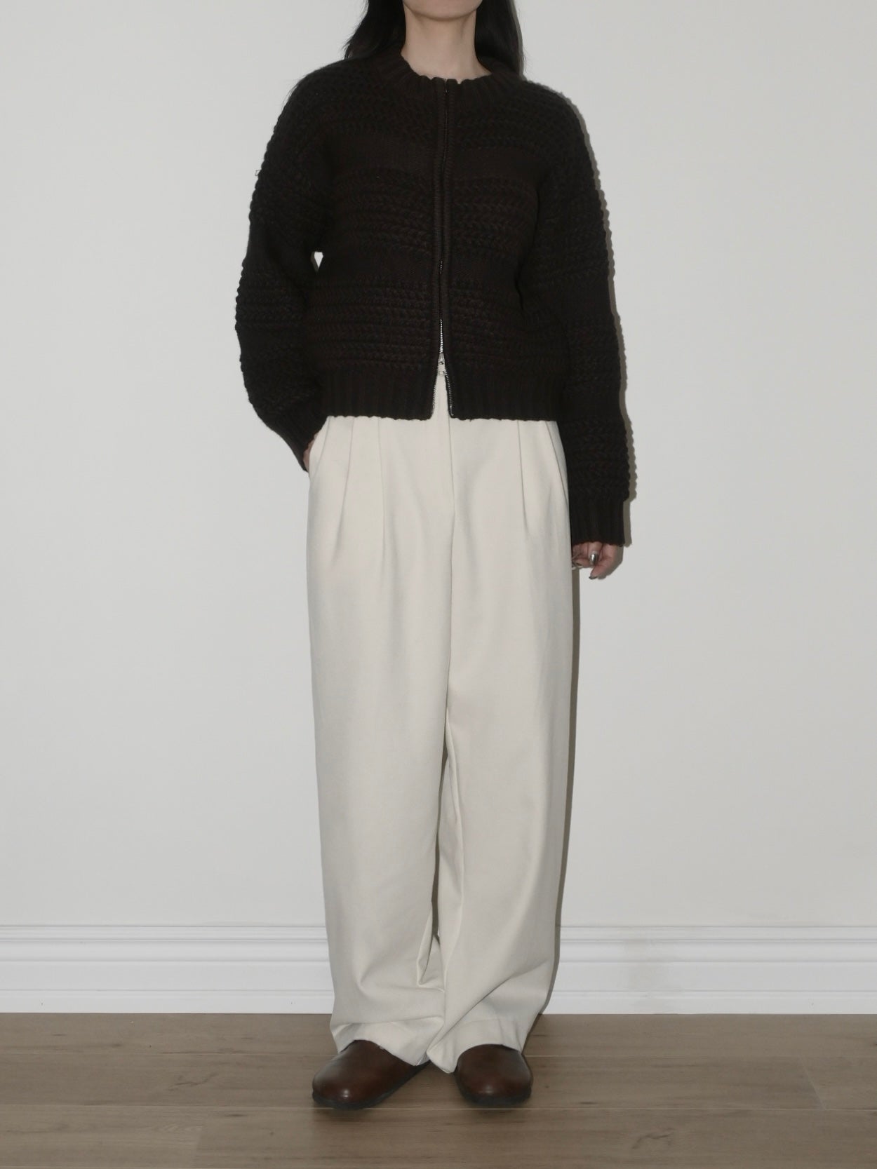 Pleated Trouser in White