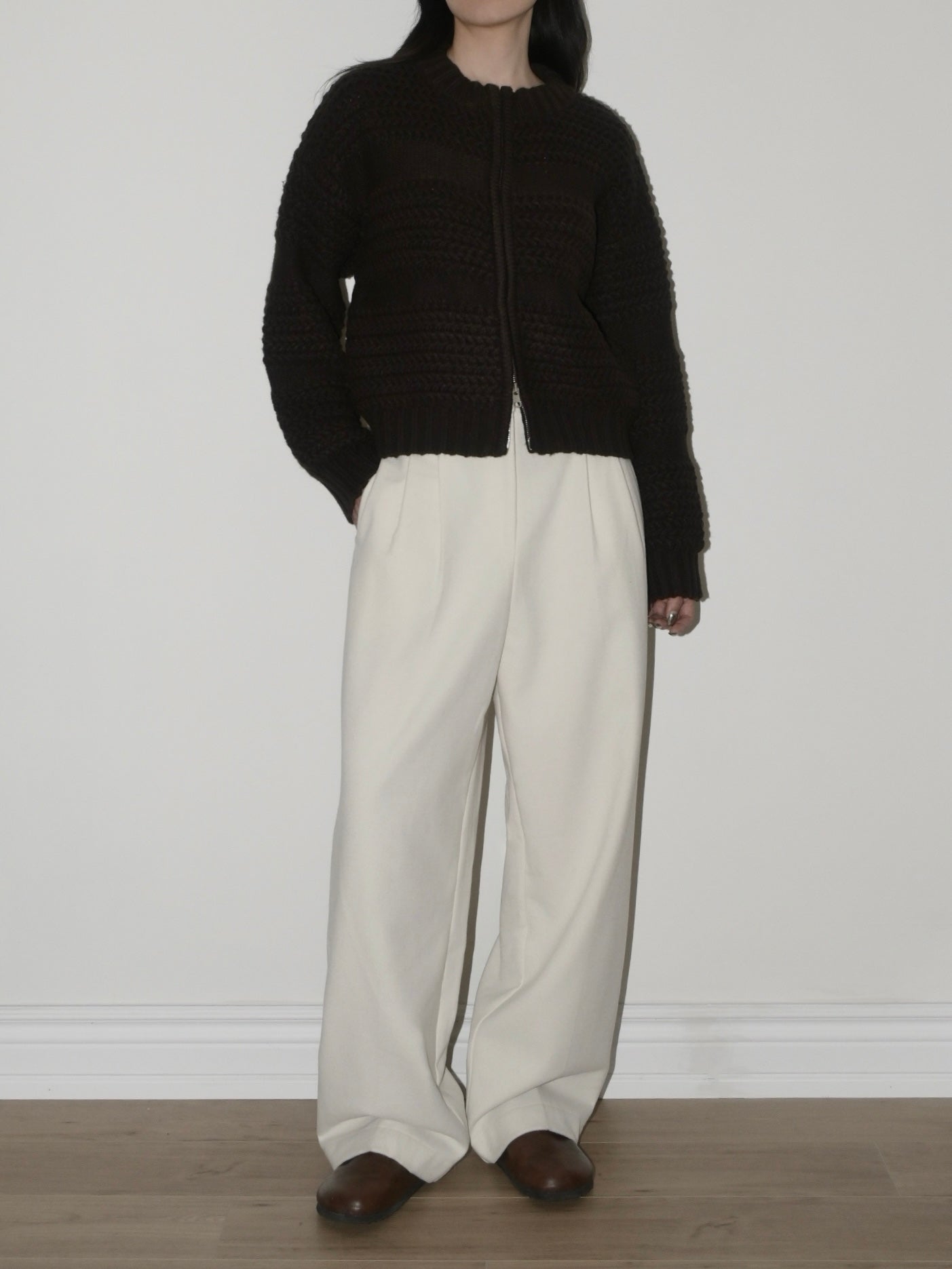 Pleated Trouser in White