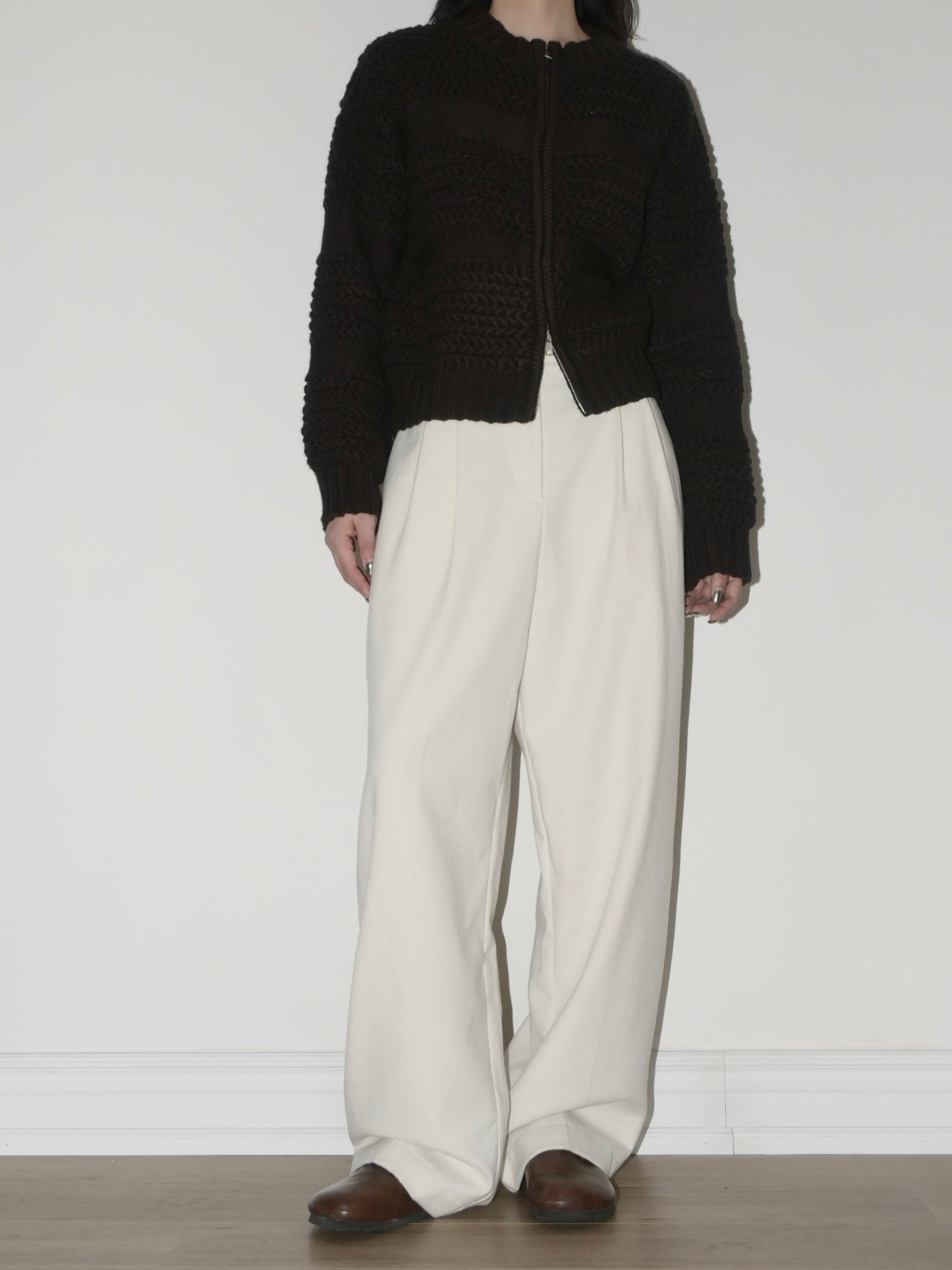 Pleated Trouser in White