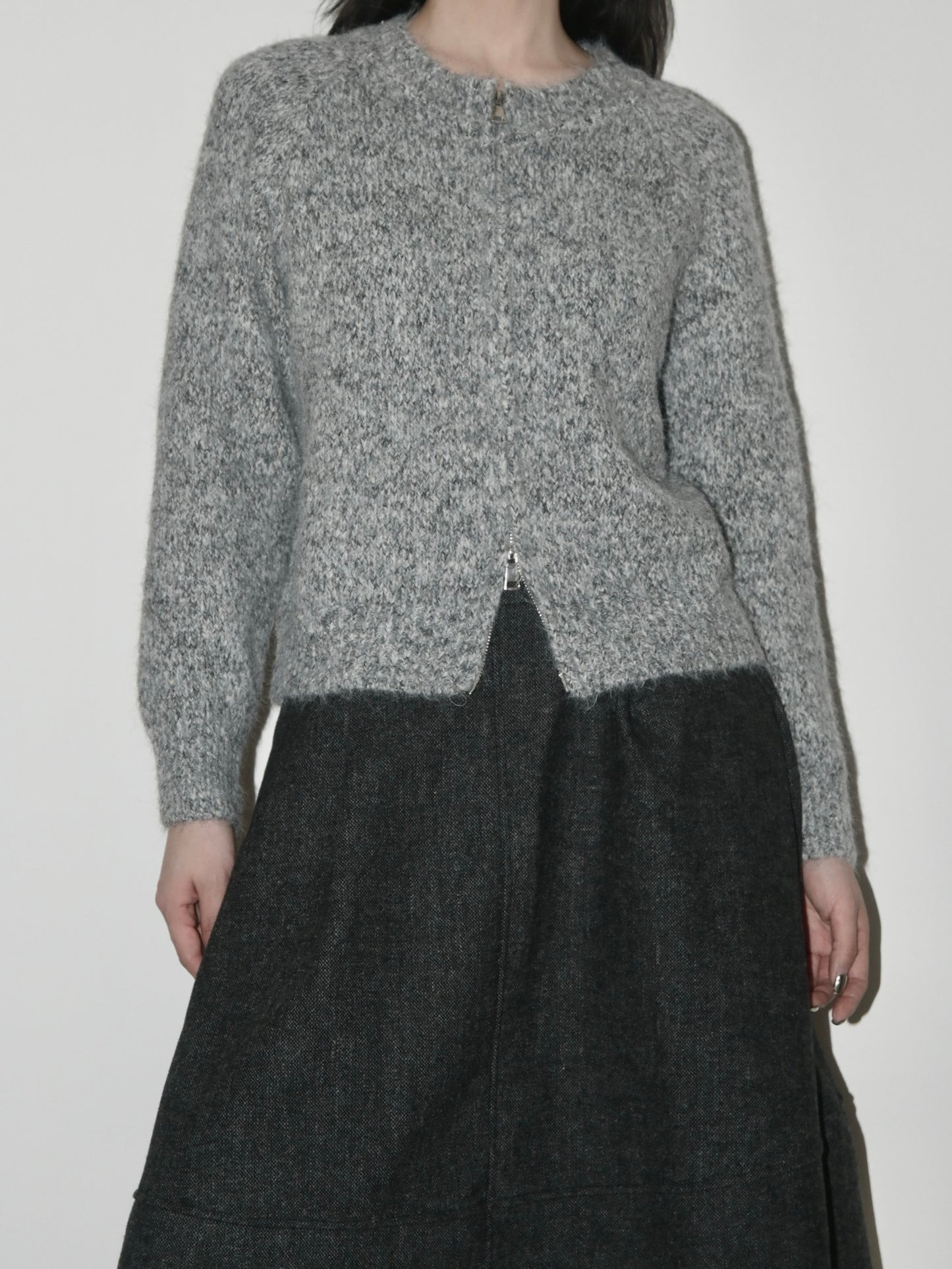 Crewneck Zip Up Sweater