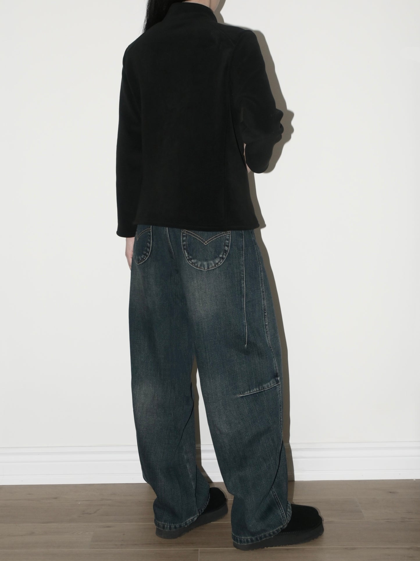 Fleece Lined Relaxed Barrel Jean