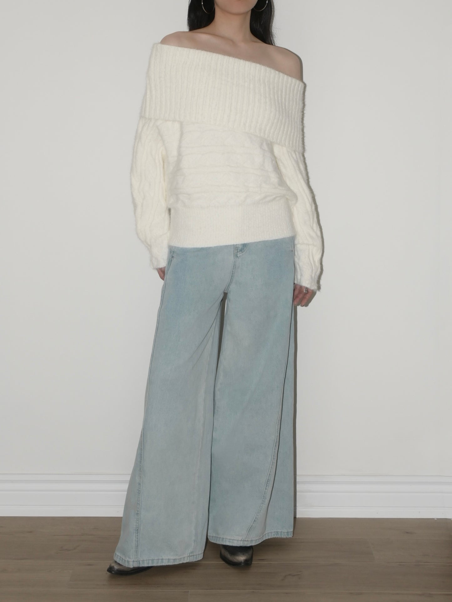 Fuzzy Off-Shoulder Sweater