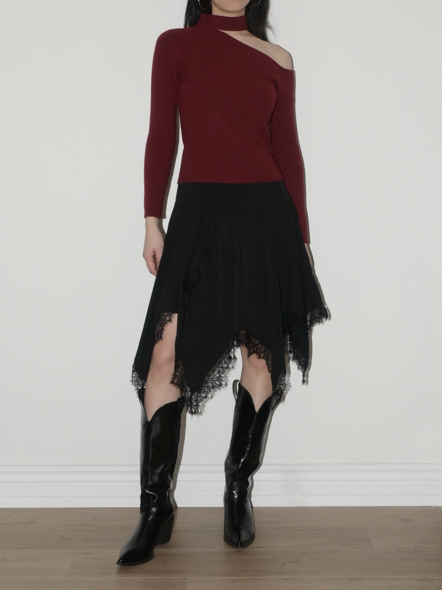 One Shoulder Knit Top