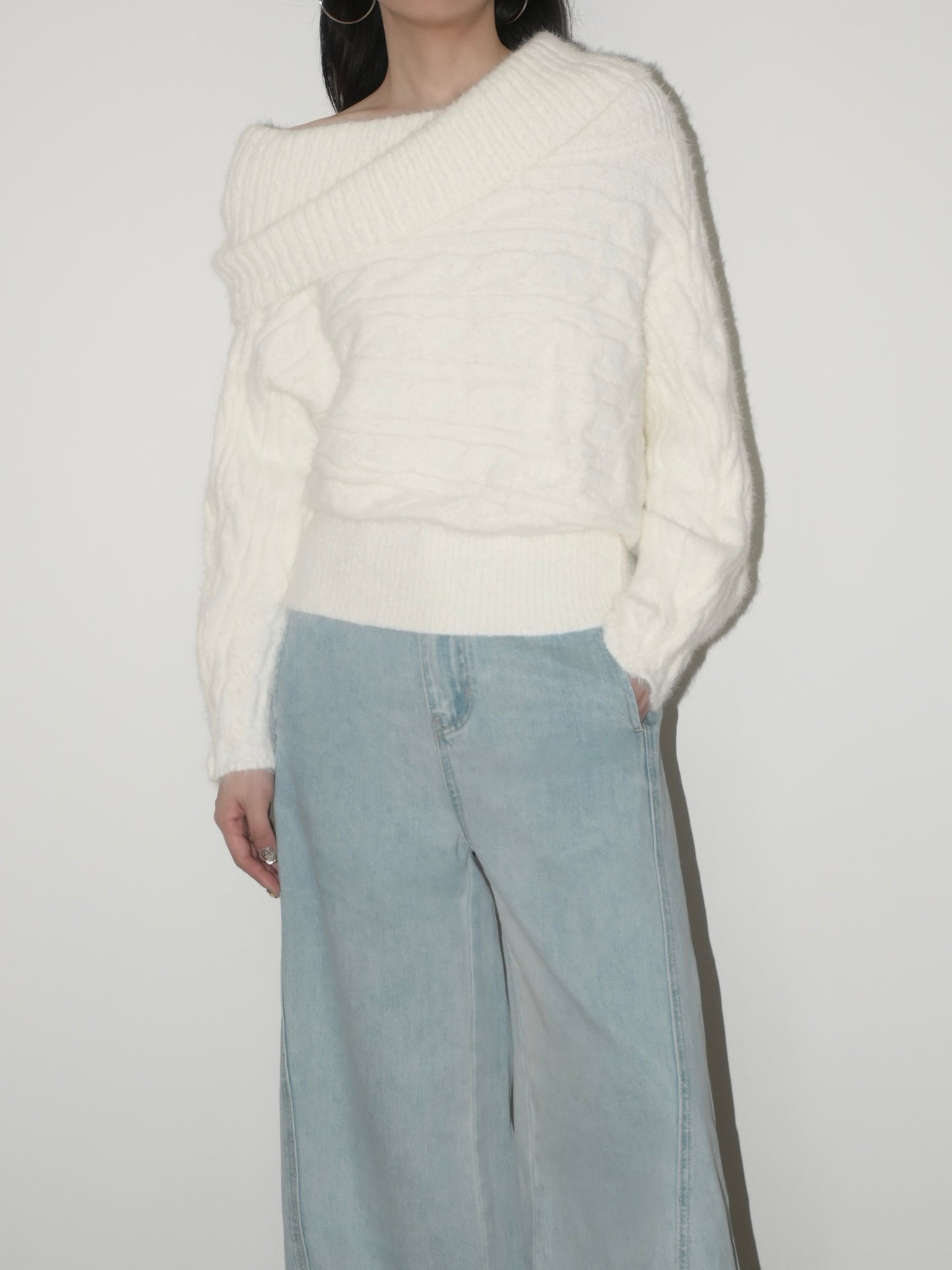 Fuzzy Off-Shoulder Sweater