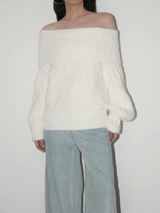 Fuzzy Off-Shoulder Sweater