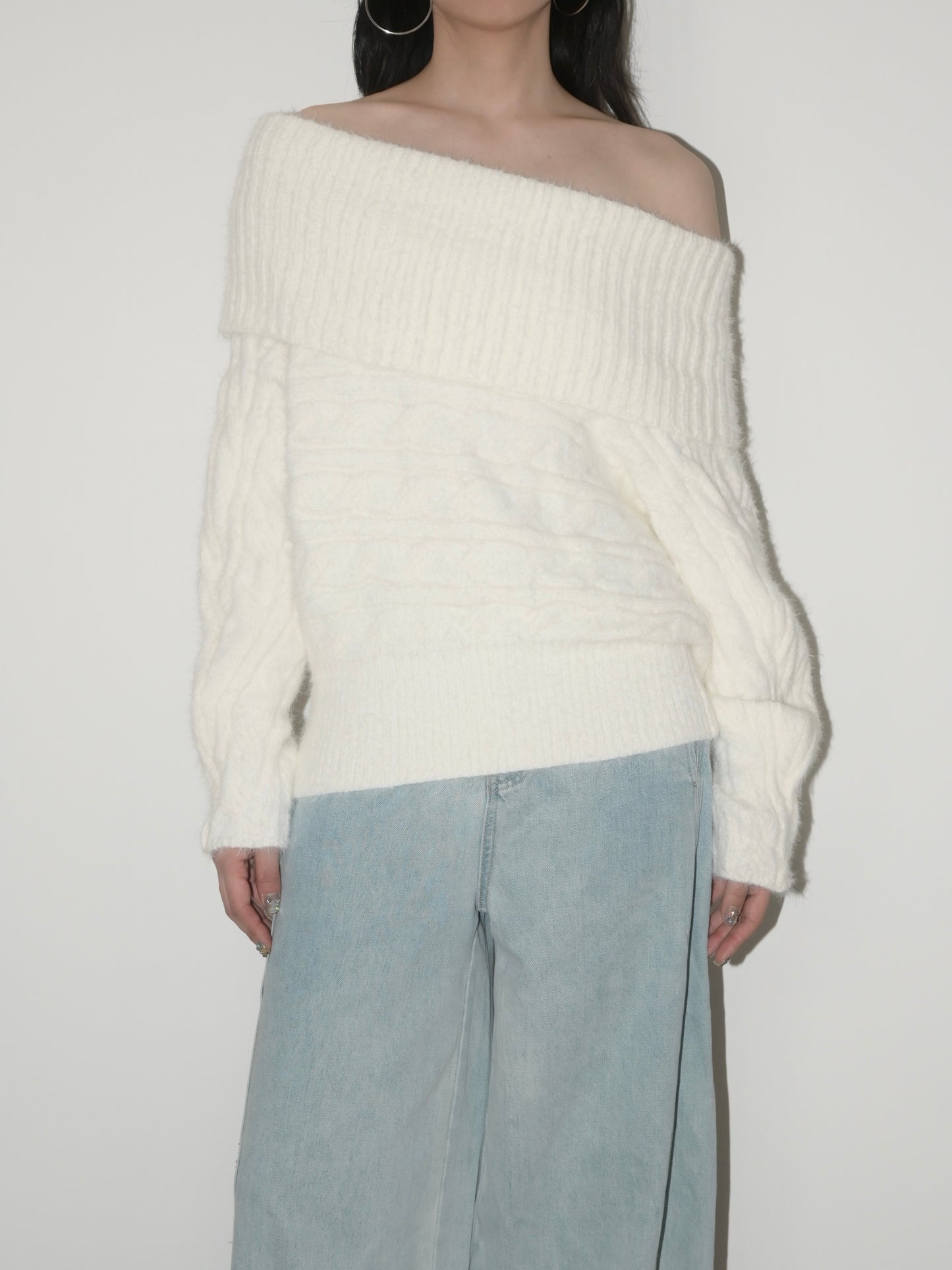 Fuzzy Off-Shoulder Sweater