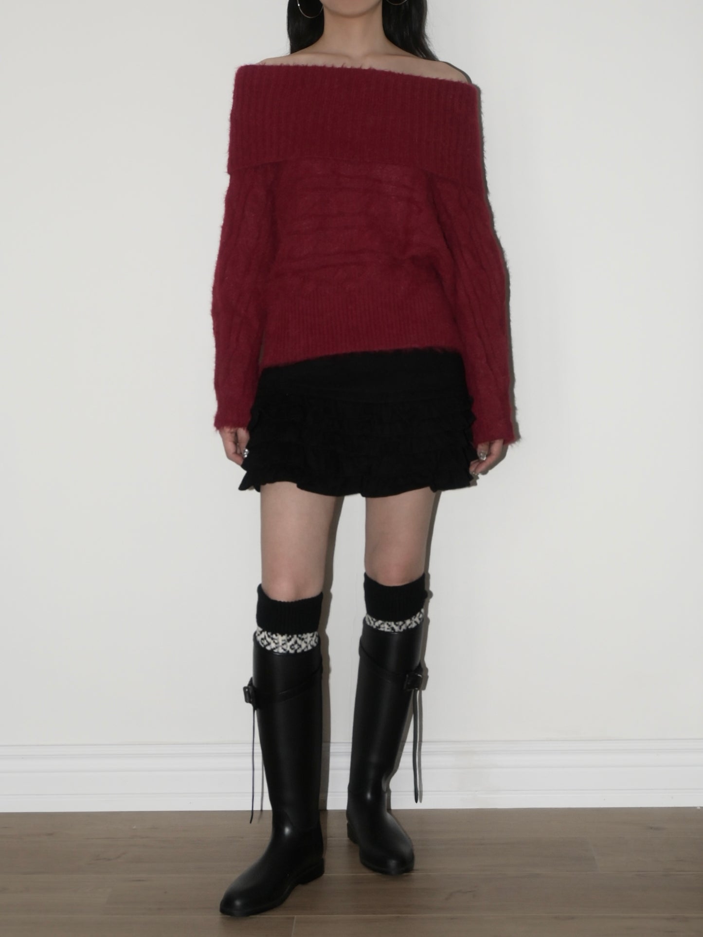 Fuzzy Off-Shoulder Sweater