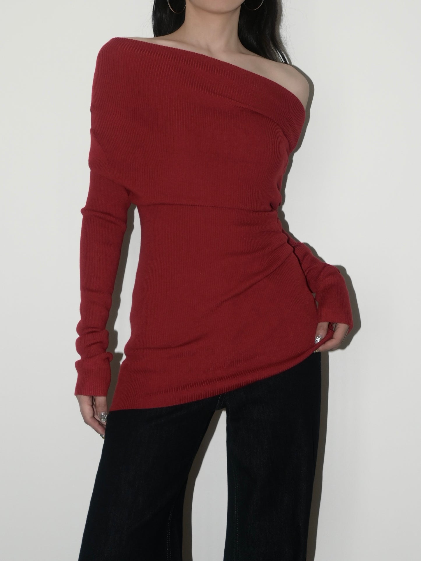Asymmetric Longline Sweater