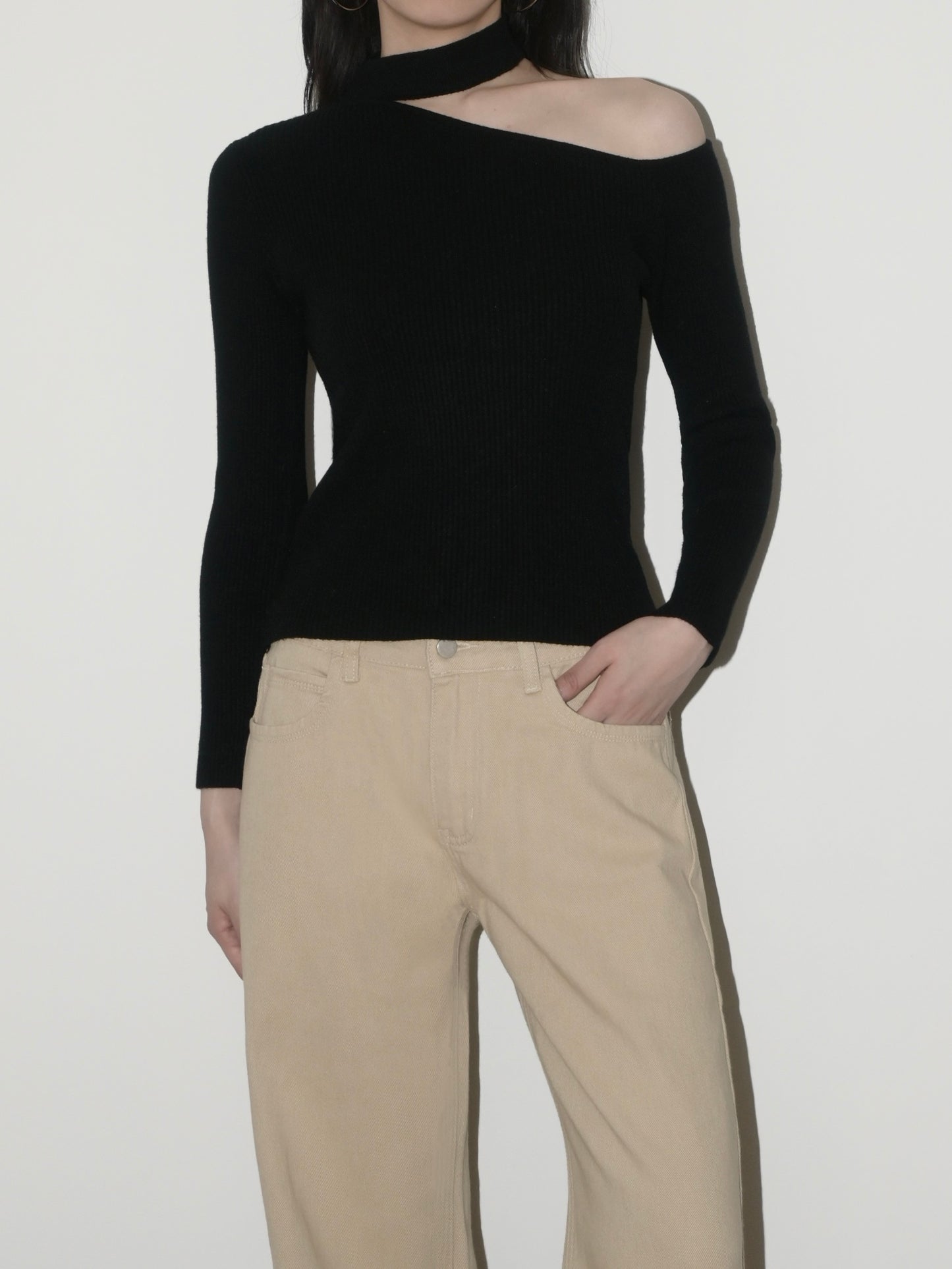 One Shoulder Knit Top