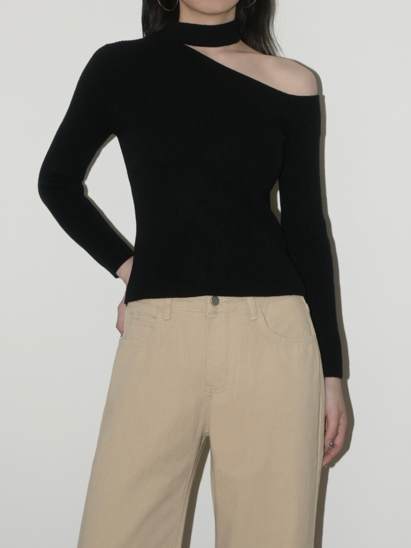 One Shoulder Knit Top