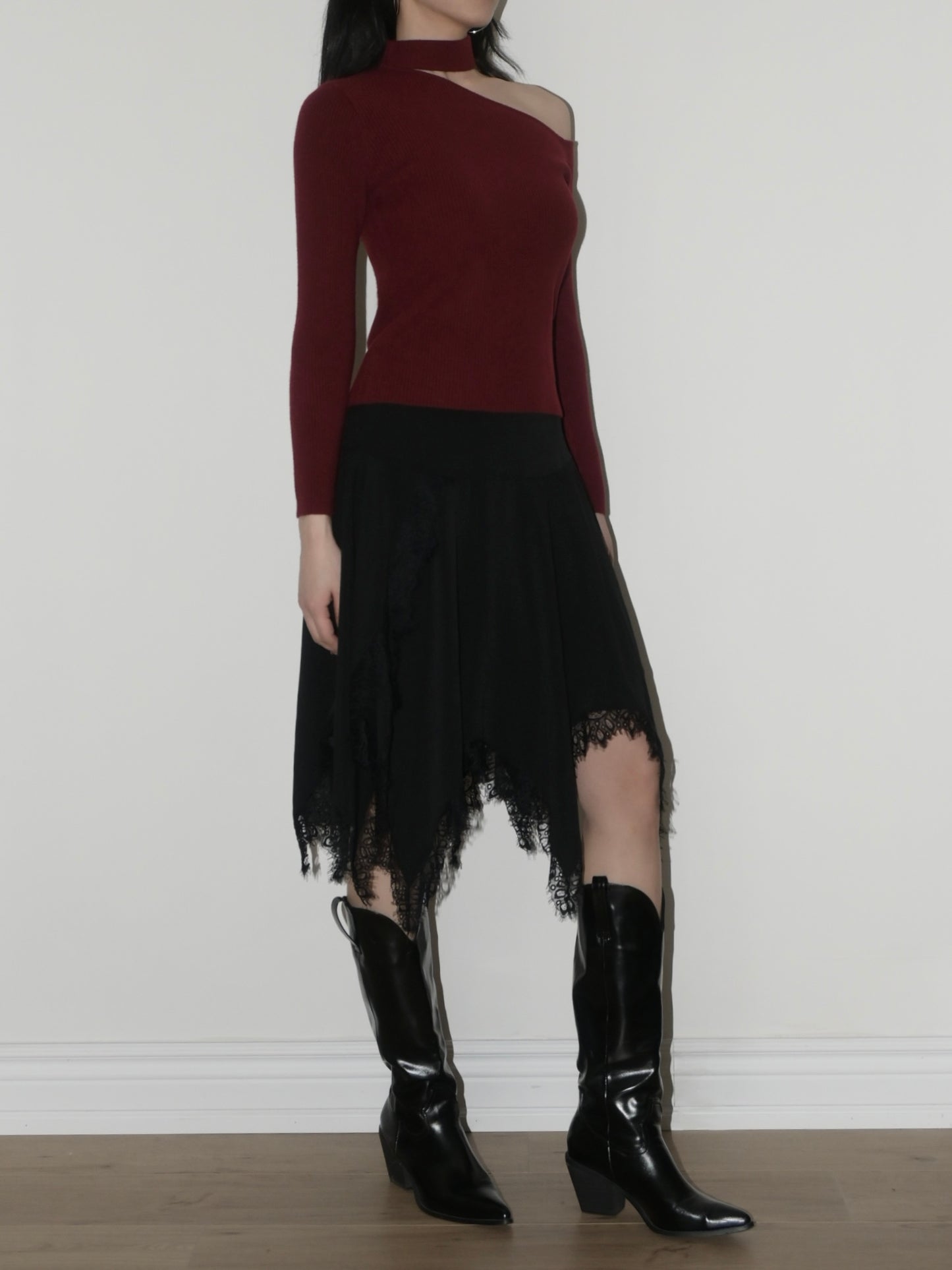 One Shoulder Knit Top