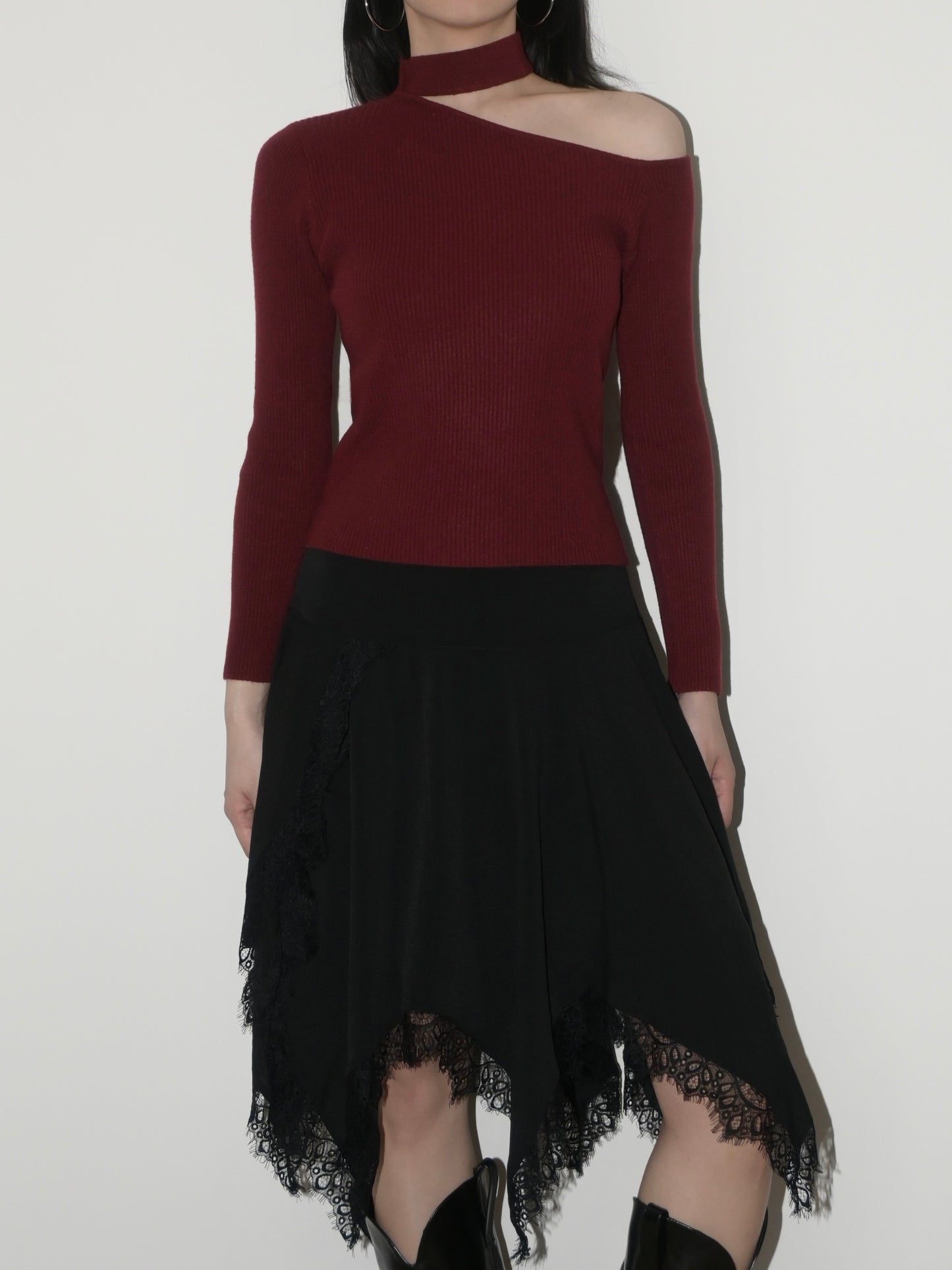 One Shoulder Knit Top