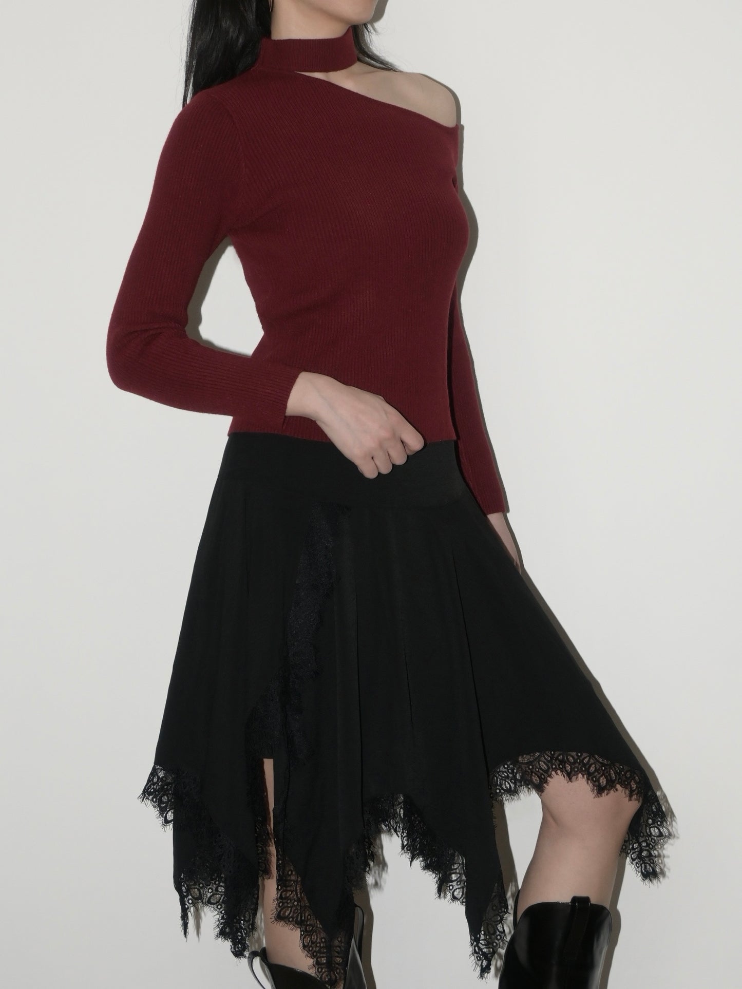 One Shoulder Knit Top