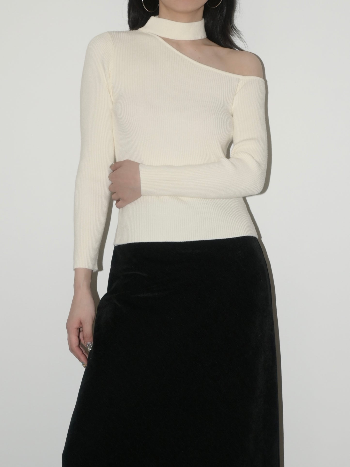 One Shoulder Knit Top