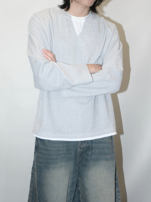 Waffle Knit Long Sleeve Top