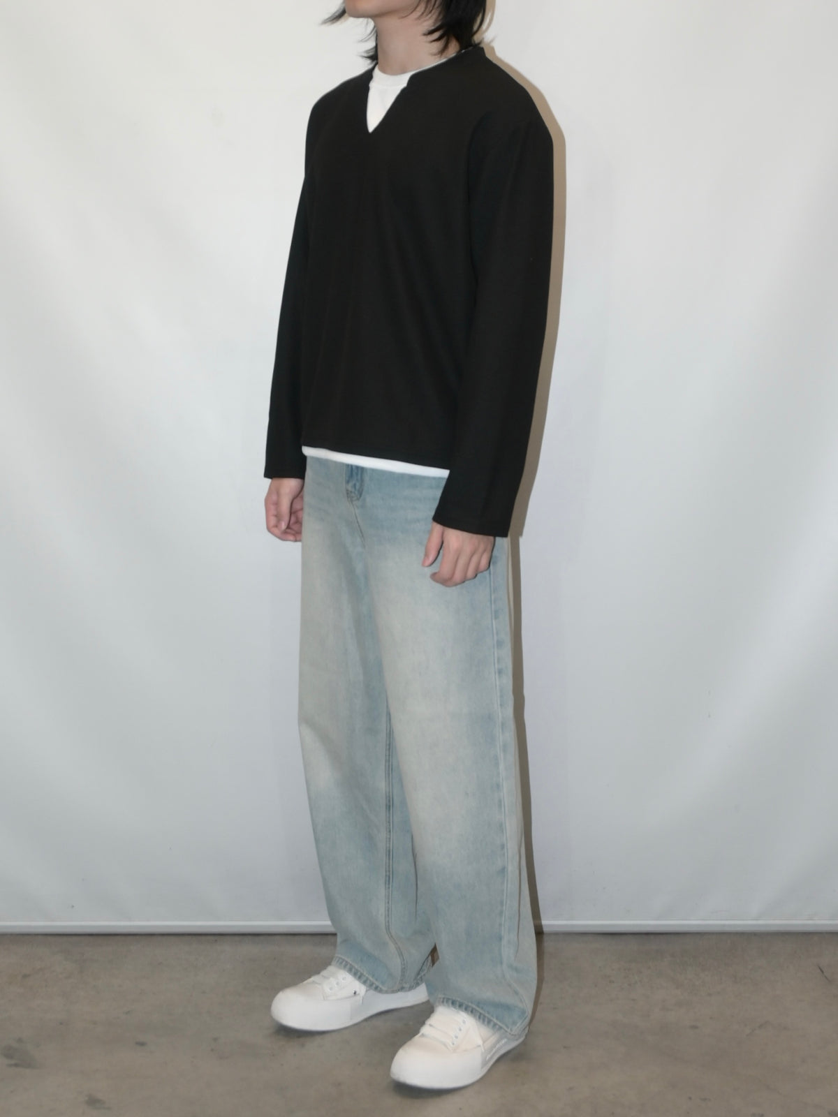 Waffle Knit Long Sleeve Top