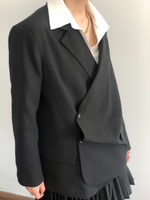Load image into Gallery viewer, Kelly Asymmetric Blazer Black
